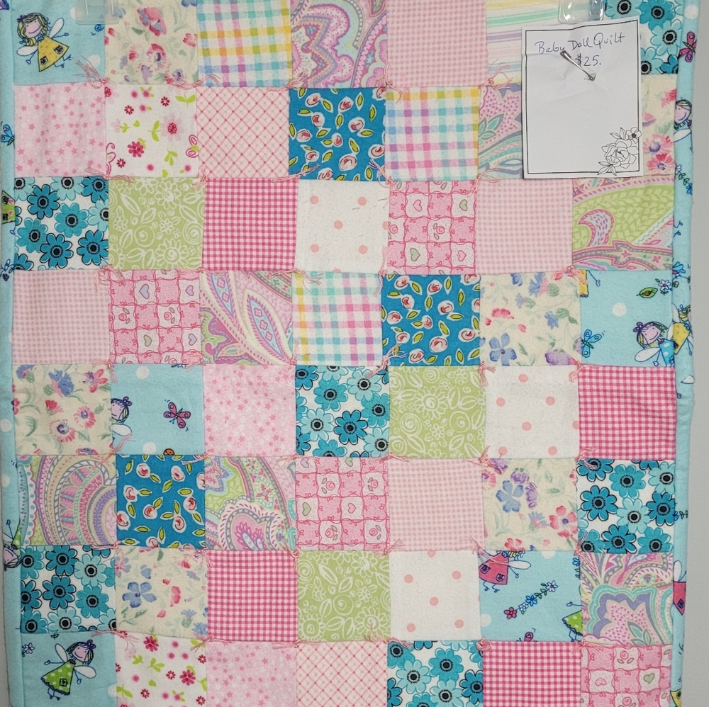 Doll Quilt For 18 Inch Doll Handmade Quilt Heirloom Quality.